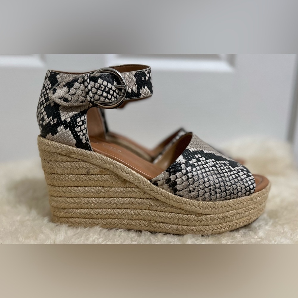 Faux Snakeskin Wedge Sandals